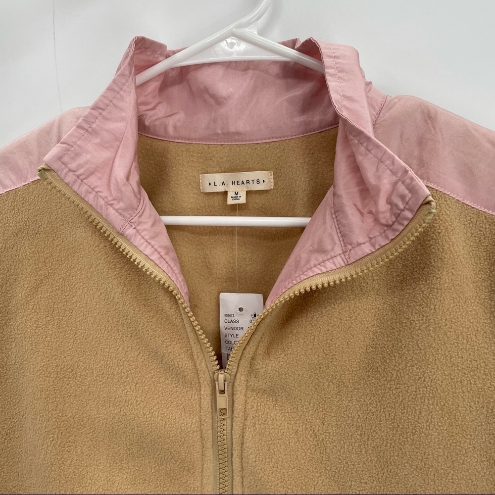 NEW! Pacsun Tan & Pink Fleece Jacket - Picture 5 of 12